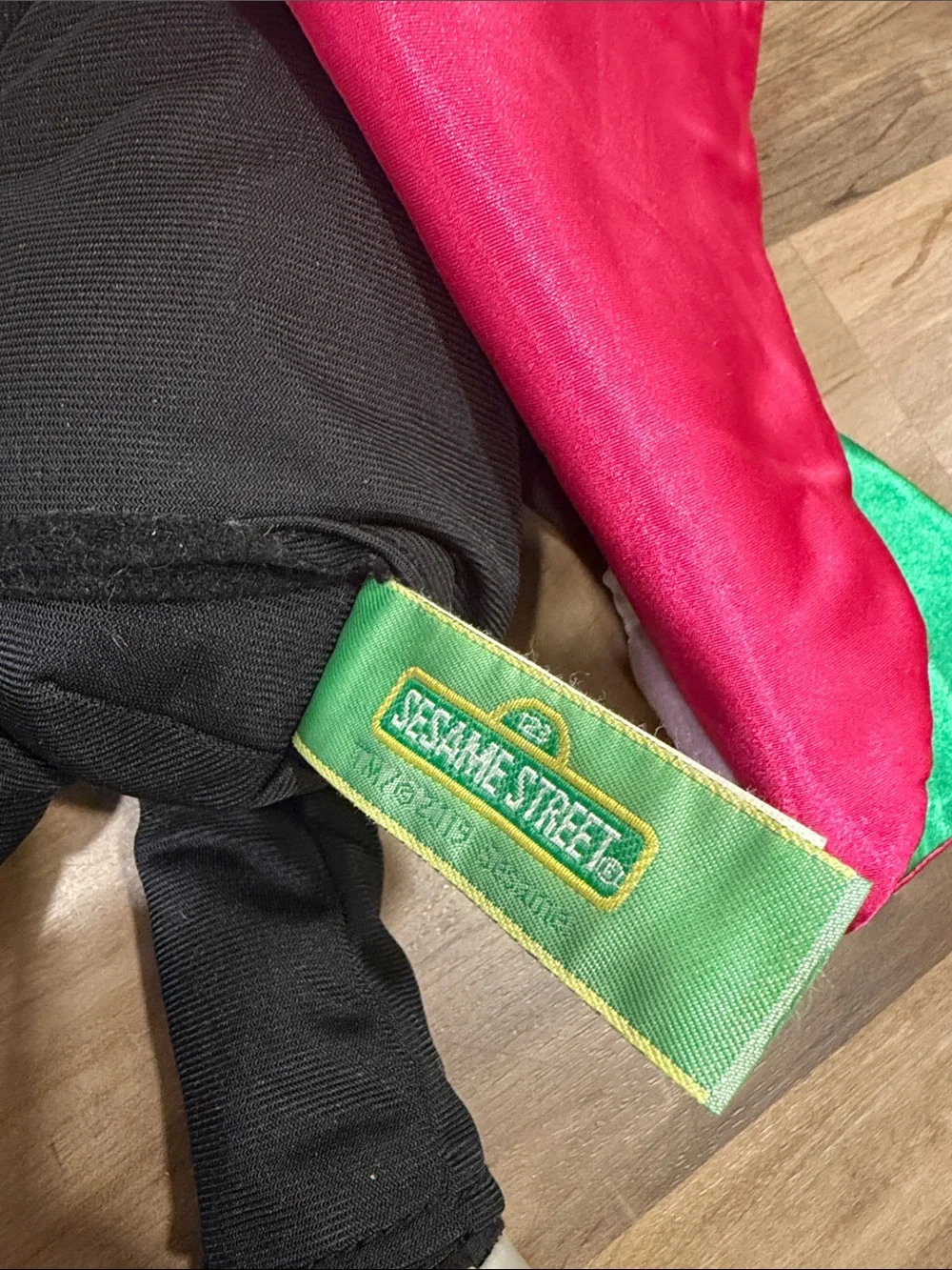 Sesame Street Plush with Black Body and Bright Pink Cape